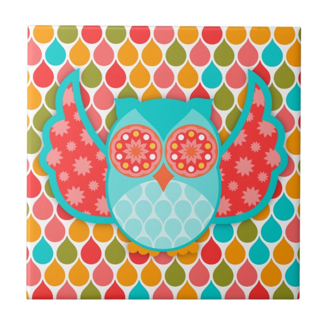 Owl Boheme Blu Tile (Front)