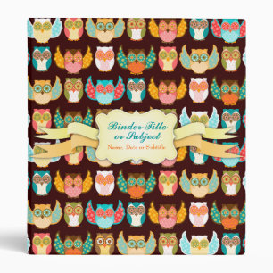 Owl Boheme Pattern - Custom Organizer Binder