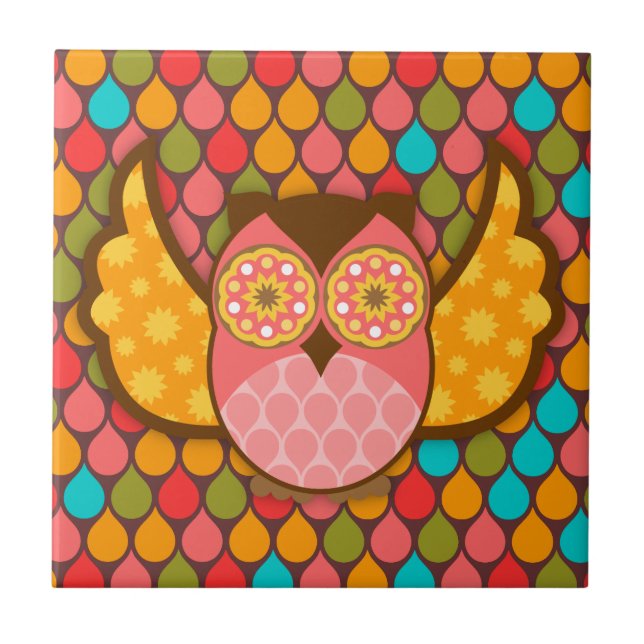 Owl Boheme Pink Tile (Front)
