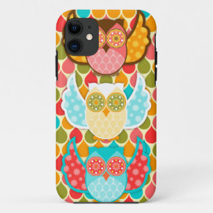 Owl Boheme Three Colourful Owls iPhone 11 Case