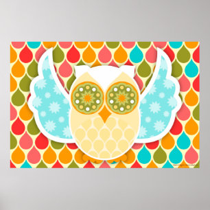 Owl Boheme White Owl Art Poster