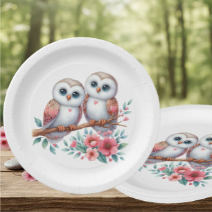 Owl Boho Rustic Country Woodland Wedding Paper Plate