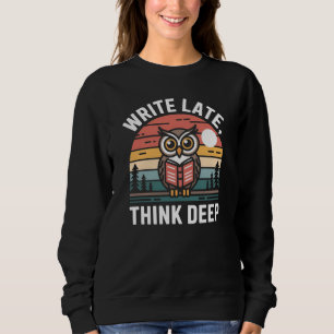 Owl Book Moon Vintage Sunset Sweatshirt