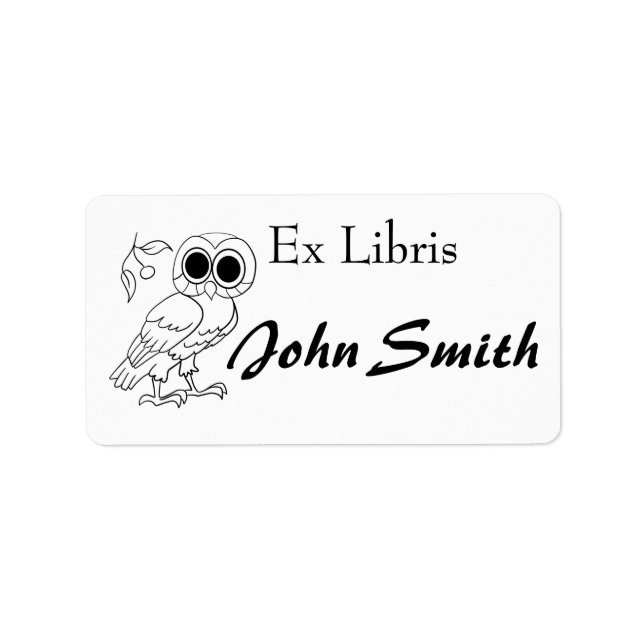 Owl Bookplate Label (Front)