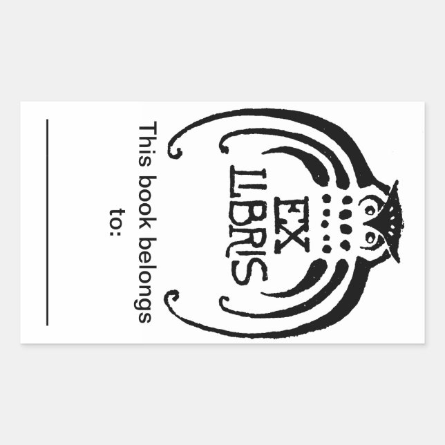 Owl Bookplate Sticker (Front)