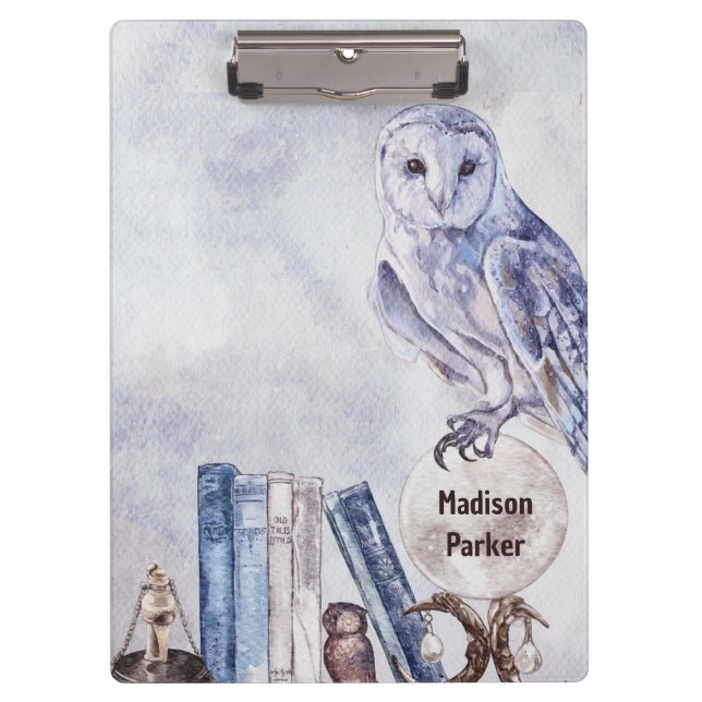 Owl & Books Clipboard (Front)