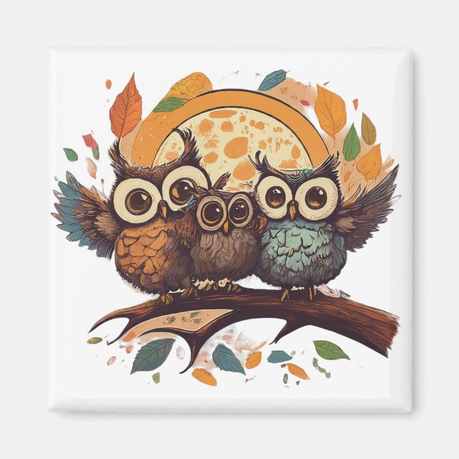 Owl Branch Magnet (Front)