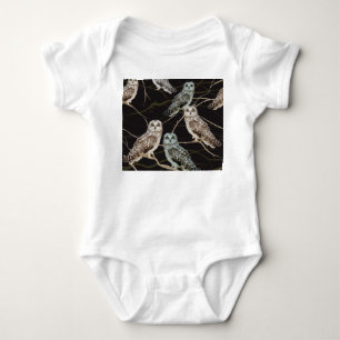 Owl Branch: Solitary Bird Perch. Baby Bodysuit