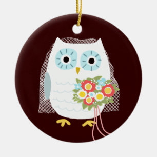 Owl Bride - Fun Wedding Gift Ceramic Ornament