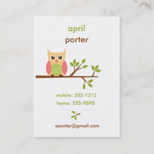 Owl Business Card / Calling / Mommy Card (#BUS001)