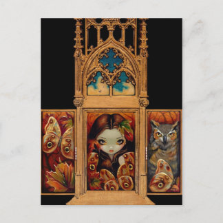 "Owl Butterfly Triptych" Postcard