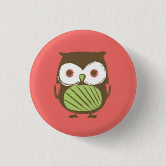 Owl Button - 1.25" (red)
