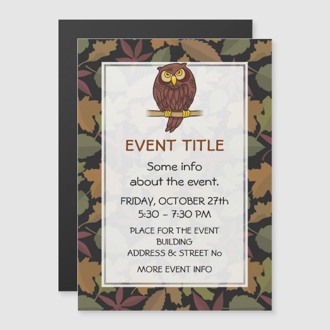Owl Cartoon (Front/Back)