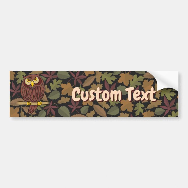 Owl Cartoon Bumper Sticker (Front)