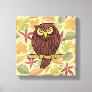 Owl Cartoon Canvas Print