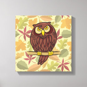 Owl Cartoon Canvas Print