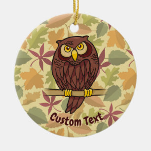 Owl Cartoon Ceramic Ornament