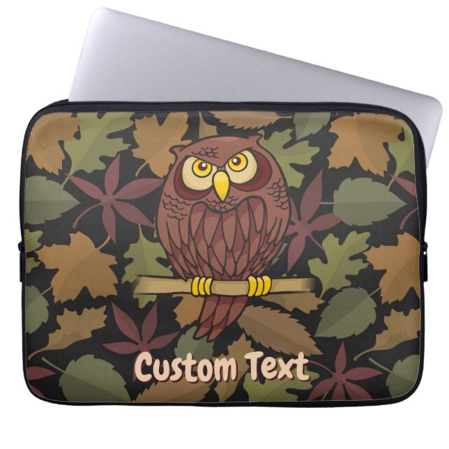 Owl Cartoon Laptop Sleeve (Front)