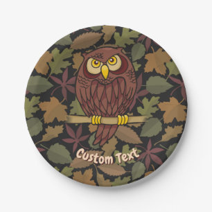 Owl Cartoon Paper Plate