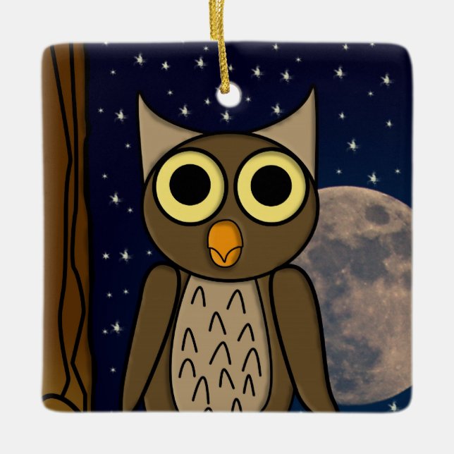 owl   ceramic ornament (Front)