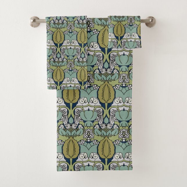 Owl CFA Voysey  Bath Towel Set (Insitu)
