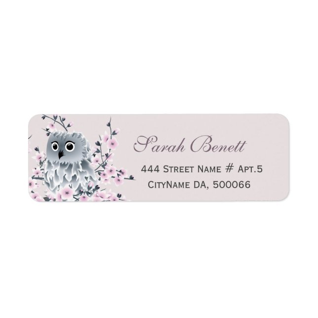 Owl Cherry Blossoms Baby Shower (Front)