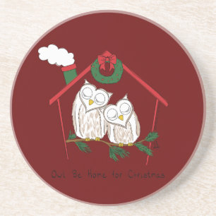 Owl Christmas Country Holiday Coaster
