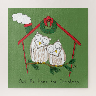 Owl Christmas Cute Funny Holiday Jigsaw Puzzle