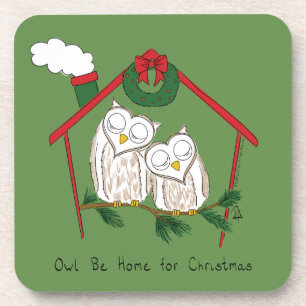 Owl Christmas Cute Kids Coaster