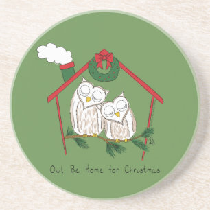 Owl Christmas Cute Kids Coaster