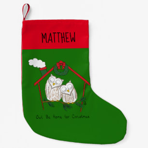 Owl Christmas Cute Kids Small Christmas Stocking