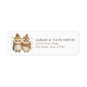 Owl Christmas Return Address Labels