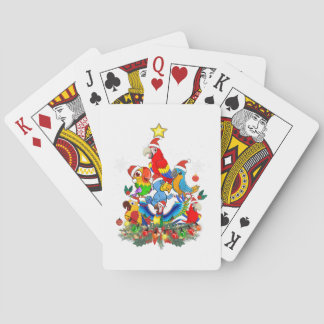 Owl Christmas Tree Funny Ugly Birds Celebrate Xmas Playing Cards