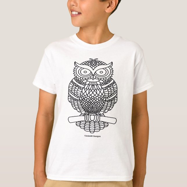Owl (classic) - Boy's Basic T-Shirt (Front)