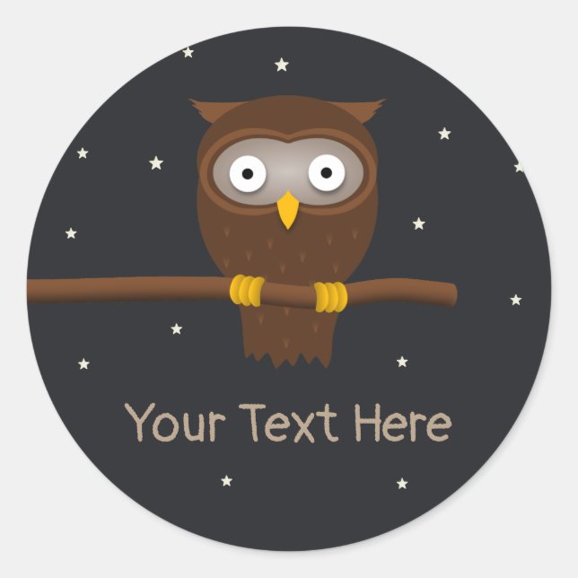 Owl Classic Round Sticker (Front)