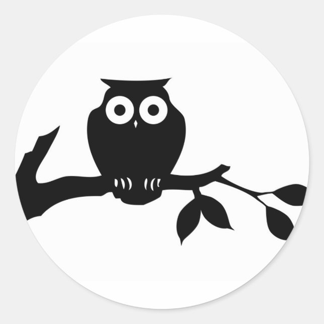 owl classic round sticker (Front)