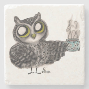 owl coffee stone coaster