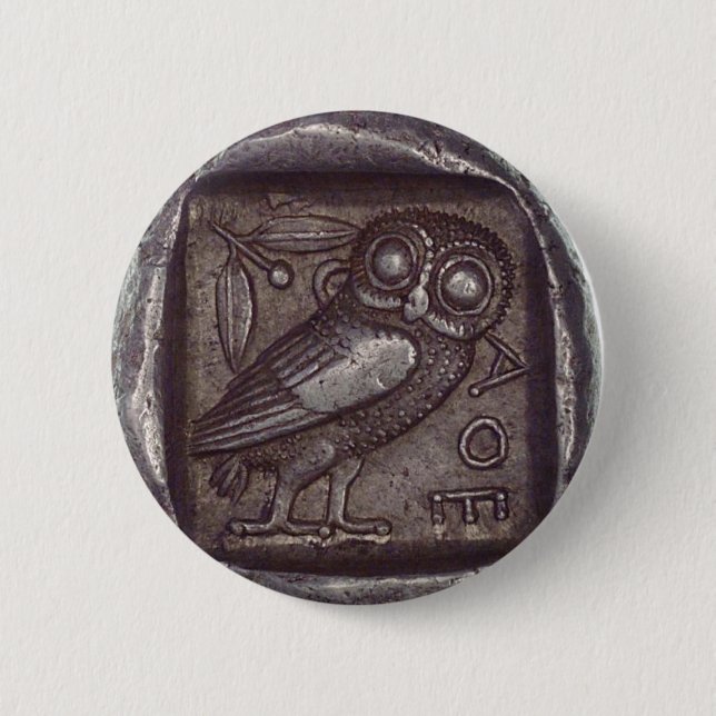 Owl Coin 2 Inch Round Button (Front)