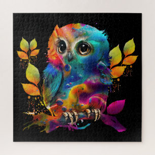 OWL COLORFUL ABSTRACT  JIGSAW PUZZLE