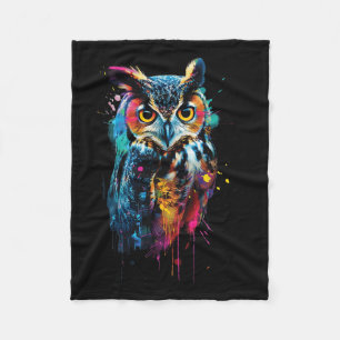 Owl Colourful Fleece Blanket