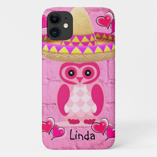 Owl Coque iphone rose (Dos)