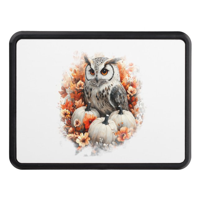 Owl Country Pumpkin Trailer Hitch Cover (Front)