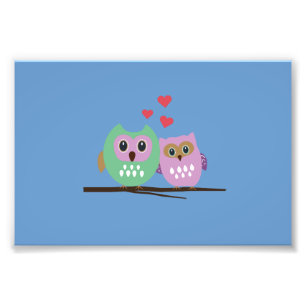 Owl couple photo print