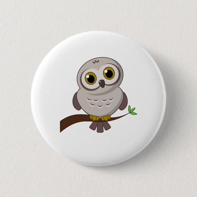 Owl Cutie 2 Inch Round Button (Front)