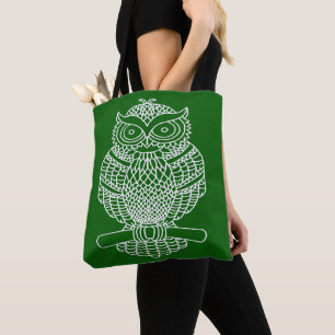 Owl (dark green) - Tote Bag