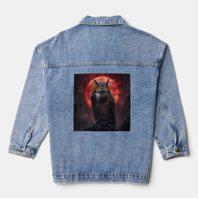 owl denim jacket (Back)