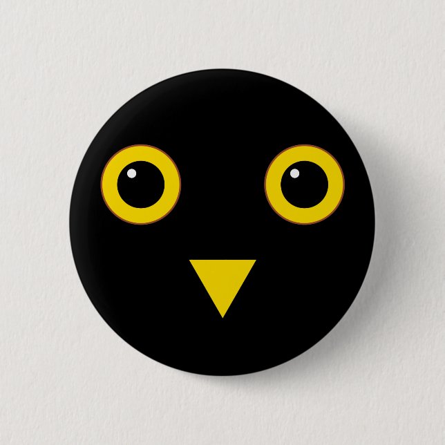 Owl Design 2 Inch Round Button (Front)