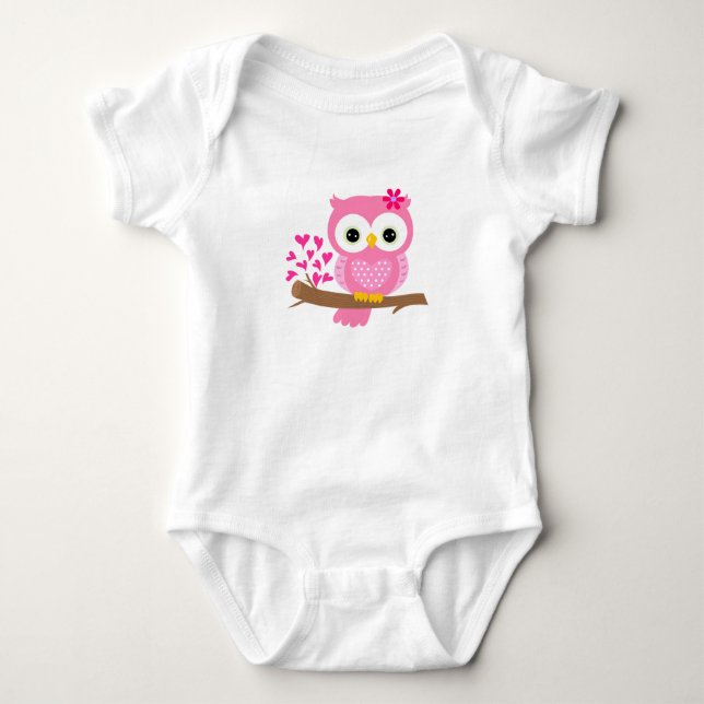 Owl Design Baby Bodysuit (Front)