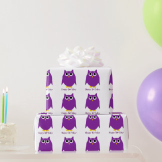 Owl Design Birthday Present Wrapping Paper