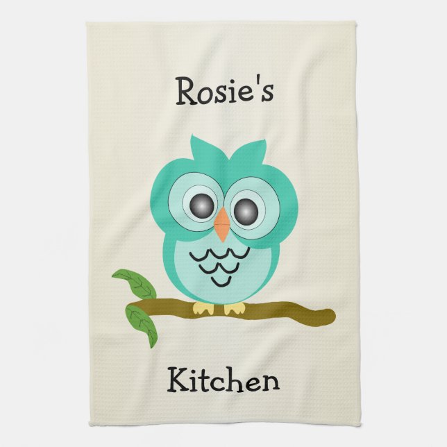 Owl Design Kitchen Towel (Vertical)